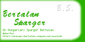 bertalan sparger business card